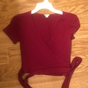 Wrap around tie shirt